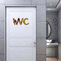 Дзеркальний декор акриловий самоклеючий WC золото, 3шт (D) SW-00002525, фото 6