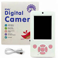 Фотоапарат дитячий - фронтальна камера, фото, відео, диктофон, спалах, таймер, ігри (рожевий)