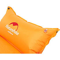 Килимок самонадувний з подушкою Naturehike NH15Q002-D, 25мм, помаранчевий, фото 5