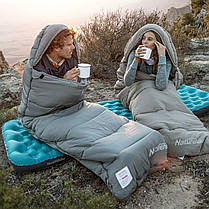Спальник з капюшоном Naturehike M400 NH20MSD02, (1°C), лівий, сірий, фото 3