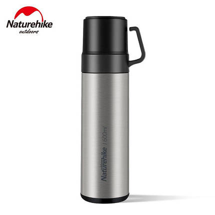 Термос Naturehike NH17S020-B, 304 сталь, 0.6 л, срібний, фото 1