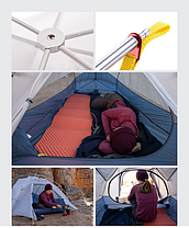 Намет надлегкий двомісний з футпринтом Naturehike Cloud Up Wing NH19ZP083, 15D, сіро-голубий, фото 4