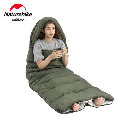 Спальний мішок Naturehike Y150L NH21MSD08, лівий, темно-зелений, фото 3
