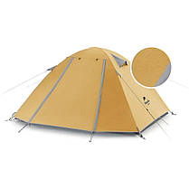 Намет тримісний Naturehike P-Series NH18Z033-P 210T/65D, жовтий, фото 3