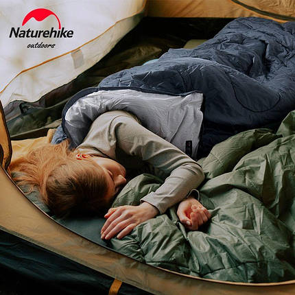 Спальний мішок Naturehike Y150L NH21MSD08, лівий, сіро-блакитний, фото 3