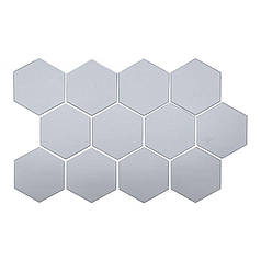 Дзеркальний декор акриловий самоклеючий 150*175мм срібло,12шт (D) SW-00002514