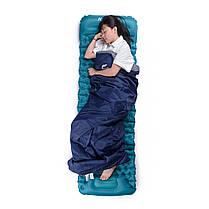 Спальник надлегкий Naturehike LW180 NH21MSD04 лівий, (15°C), p-p XL, темно-блакитний, фото 6