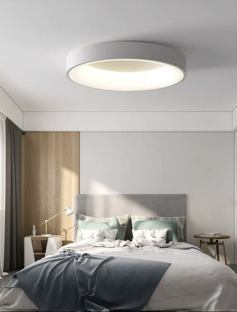 Біла плоска люстра для спальні ZX010/400 — WH, фото 1