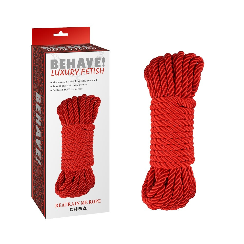 Мотузка для бондажу або шибарі Chisa Behave Luxury Fetish, червоний, 10 м Кітті, фото 1