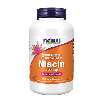 NOW Flush-Free Niacin 500 mg Double Strength (180 veg caps)