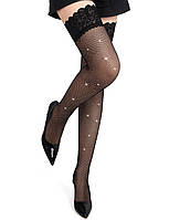 Чулки черные в сеточку со стразами Star Night на силиконовой ленте, XS/M Амур?