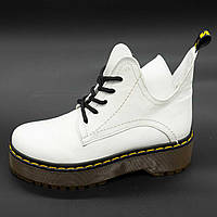 Белые женские ботинки в Dr. Martens на платформе, натуральная кожа - Топ качество! 37. Размеры в наличии: 37,