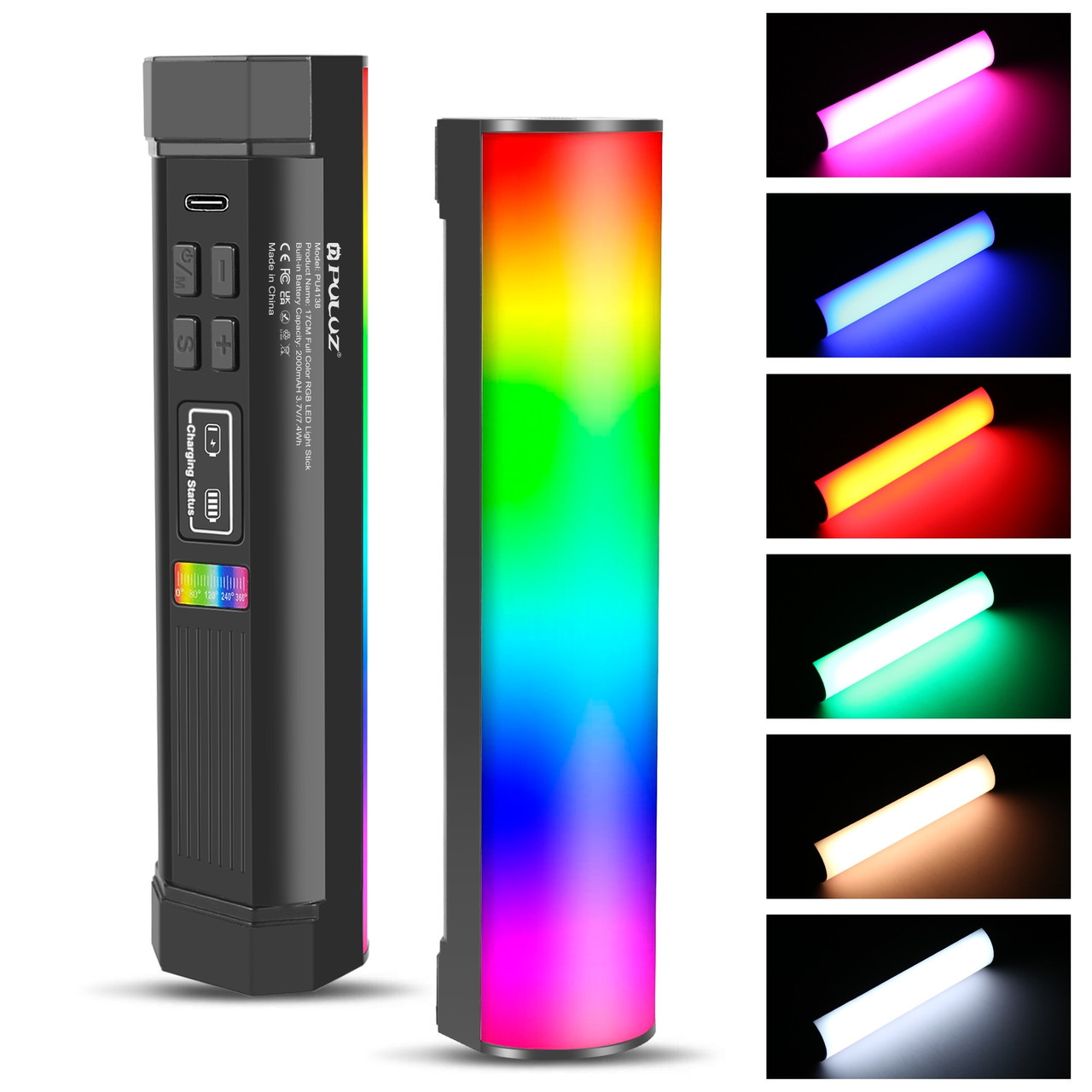 Лампа відеосвітло 17 см RGB циліндрична магнітна Puluz PU4138