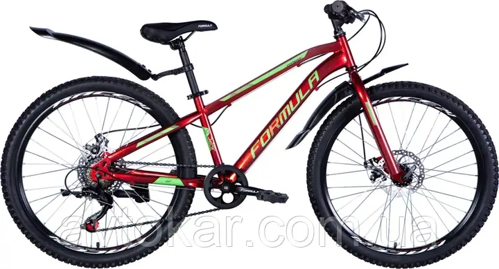 Велосипед Високоміцна сталь 24" Formula FOREST рама-12,5" червоний з крилом Pl 2024 ORG