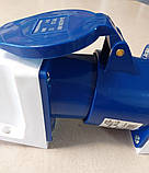 Роз'єм силовий стаціонарний із заземленням Lemanso 2P+E / 3P 32F-6H 220-240V IP44 комплект, фото 6