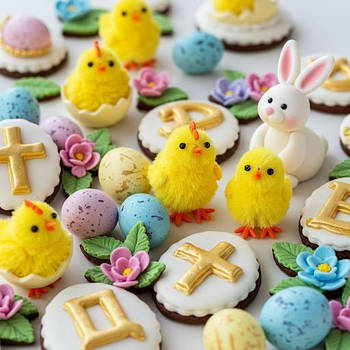 Великодні прикраси з мастики