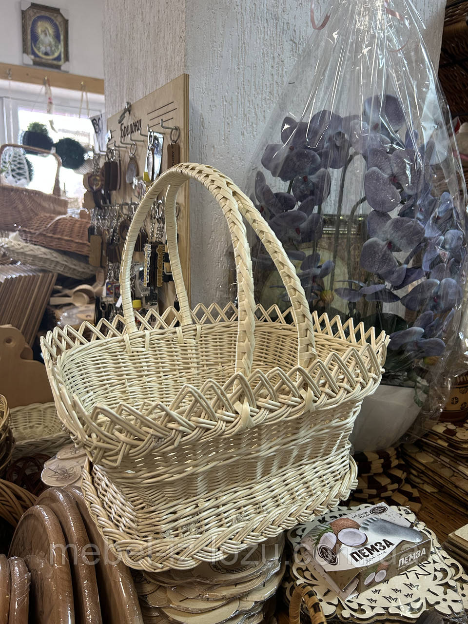 Кошик пасхальний "з зубчиками квадратний Вибілений