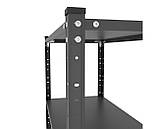 Стелаж металевий чорний розбірний 1840х950х340мм 5 полиць 50 кг/полицю, Стелажі лофт для офісу та дому, фото 5