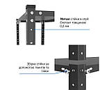 Стелаж металевий чорний розбірний 1840х950х340мм 5 полиць 50 кг/полицю, Стелажі лофт для офісу та дому, фото 4
