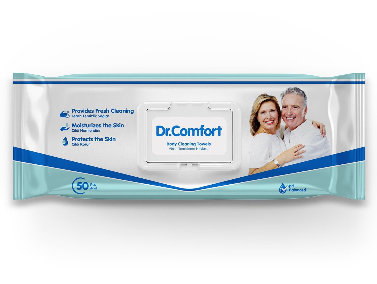 Вологі серветки Dr.Comfort для тіла (50 шт)