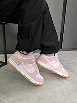 Жіночі кросівки Nike Sb Dunk Low Teddy Bear Pink Кеди Найк СБ Данк рожеві низькі замша текстиль демісезон, фото 6