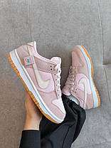 Жіночі кросівки Nike Sb Dunk Low Teddy Bear Pink Кеди Найк СБ Данк рожеві низькі замша текстиль демісезон, фото 5
