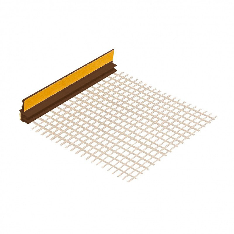 Профіль віконний 9/3 мм КОРИЧНЕВИЙ з манжетою і склосіткою Valmiera 2,5м, фото 1