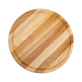 Обробна дерев'яна дошка кругла 35 см для подачі нарізки ясен