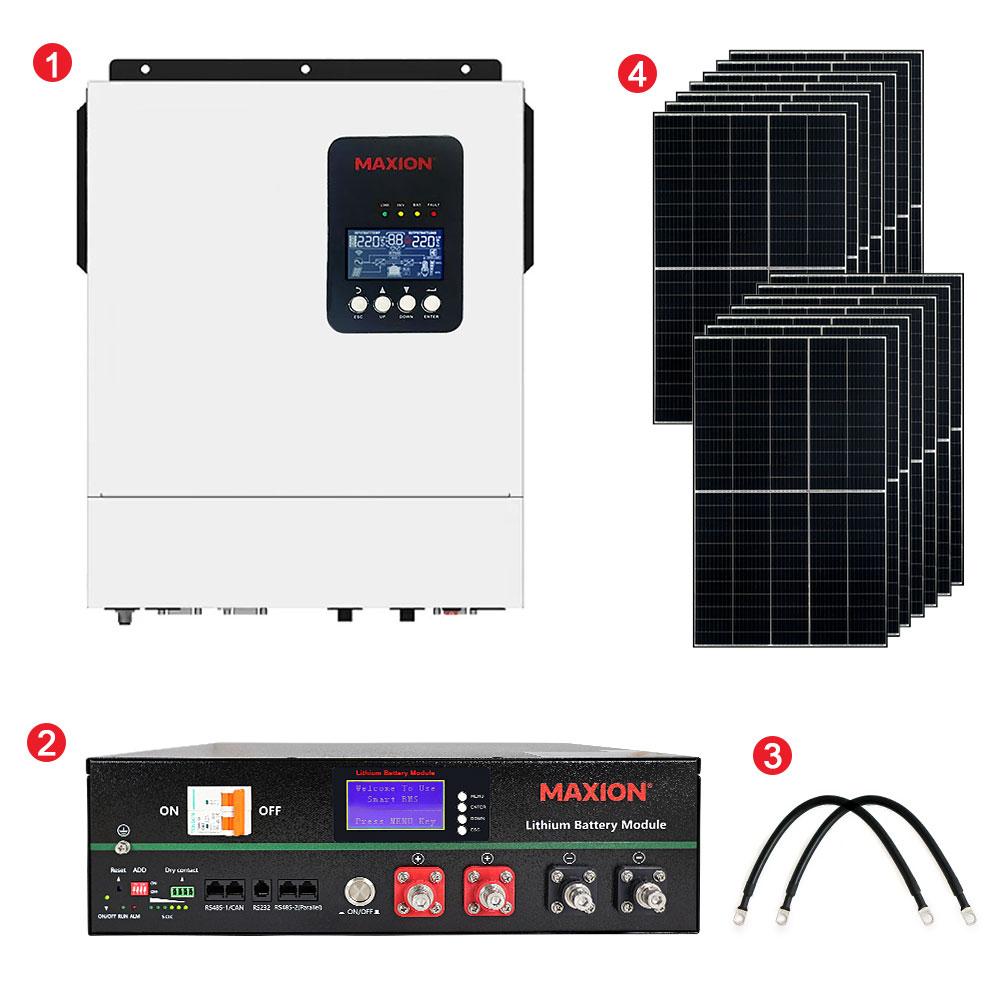 Комплект резервного живлення SMART-5.5kWSUNPV (5,5kW, 48V + 5kW LiFePO4 + 5,6kW сонячні панелі)