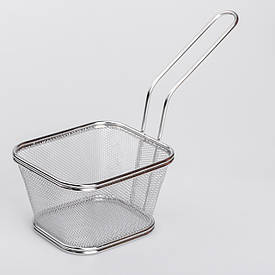 Кошик сервірувальний для подачи снеков 13х11х7см фритюрница нержавіюча сталь