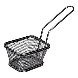 Кошик сервірувальний для фрі та снеків 10.5×9×5.5 см з гальванічним покриттям Чорний
