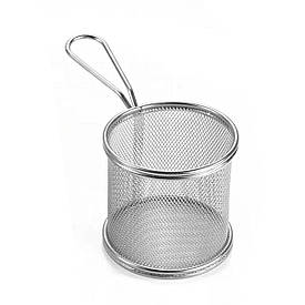 Кошик сервірувальний для фрі та снеків 9×9×9 см з нержавіючої сталі
