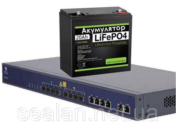 Концентратор OLT EPON 4port V1600D4-BT з одним БЖ + живлення від акумулятора V-SOL