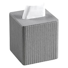 Серветниця з екошкіри квадратна 13х13х14.5 см органайзер для серветок на стіл, Сірий