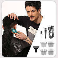 Машинка акумуляторна для стрижки волосся з дисплеєм та 4 насадками VGR V-900, фото 4