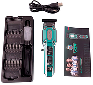 Машинка акумуляторна для стрижки волосся з дисплеєм та 4 насадками VGR V-900, фото 8