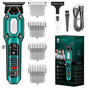 Машинка акумуляторна для стрижки волосся з дисплеєм та 4 насадками VGR V-900, фото 7