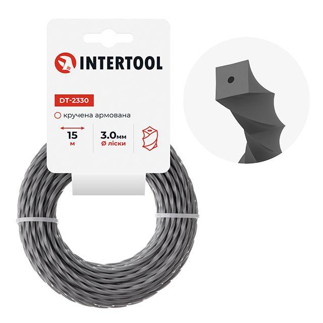 Волосінь для тримера "квадрат" кручена армована, 3.0 мм*15 м INTERTOOL DT-2330