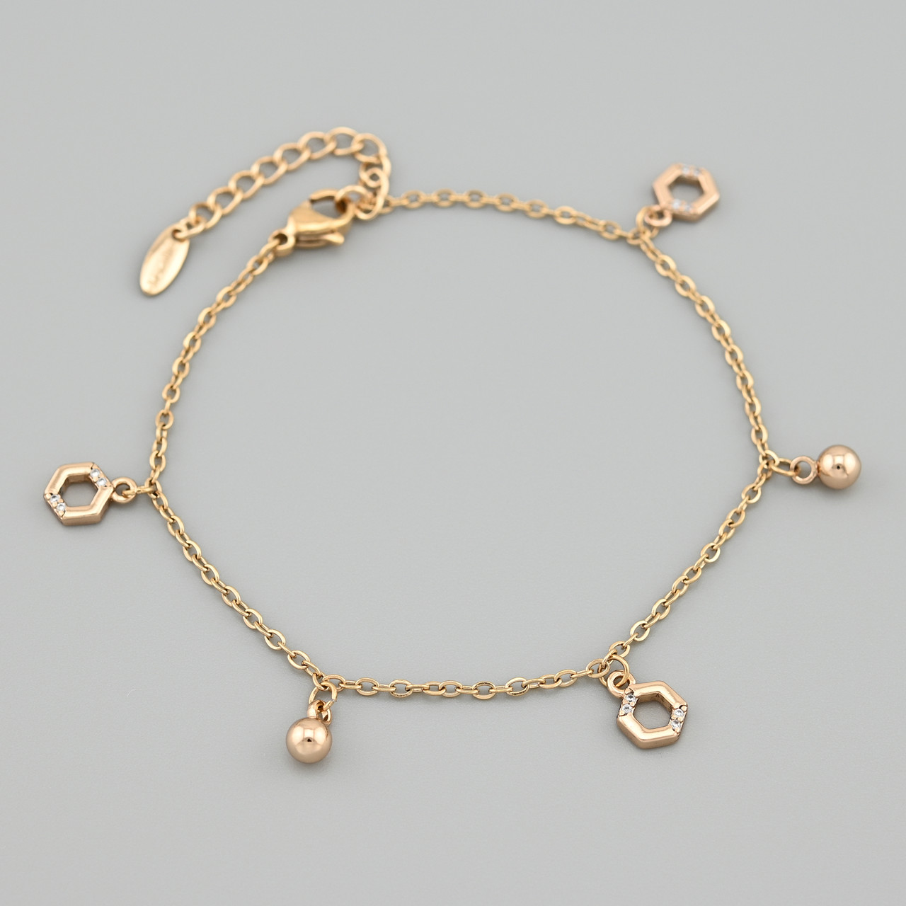 Браслет Соти 49423 ширина 1,5 мм білі фіаніти позолота 18K довжина 17+3, фото 1