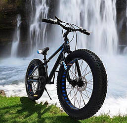 Стильний алюмінієвий велосипед Fat Bike 24"×4.0, рама 15", S800 Hammer Extrime, чорно-синій