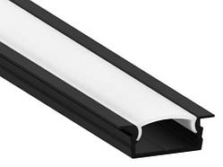 Профіль LED врізний АЛ-107 Чорний з розсіювачем L-2000  мм
