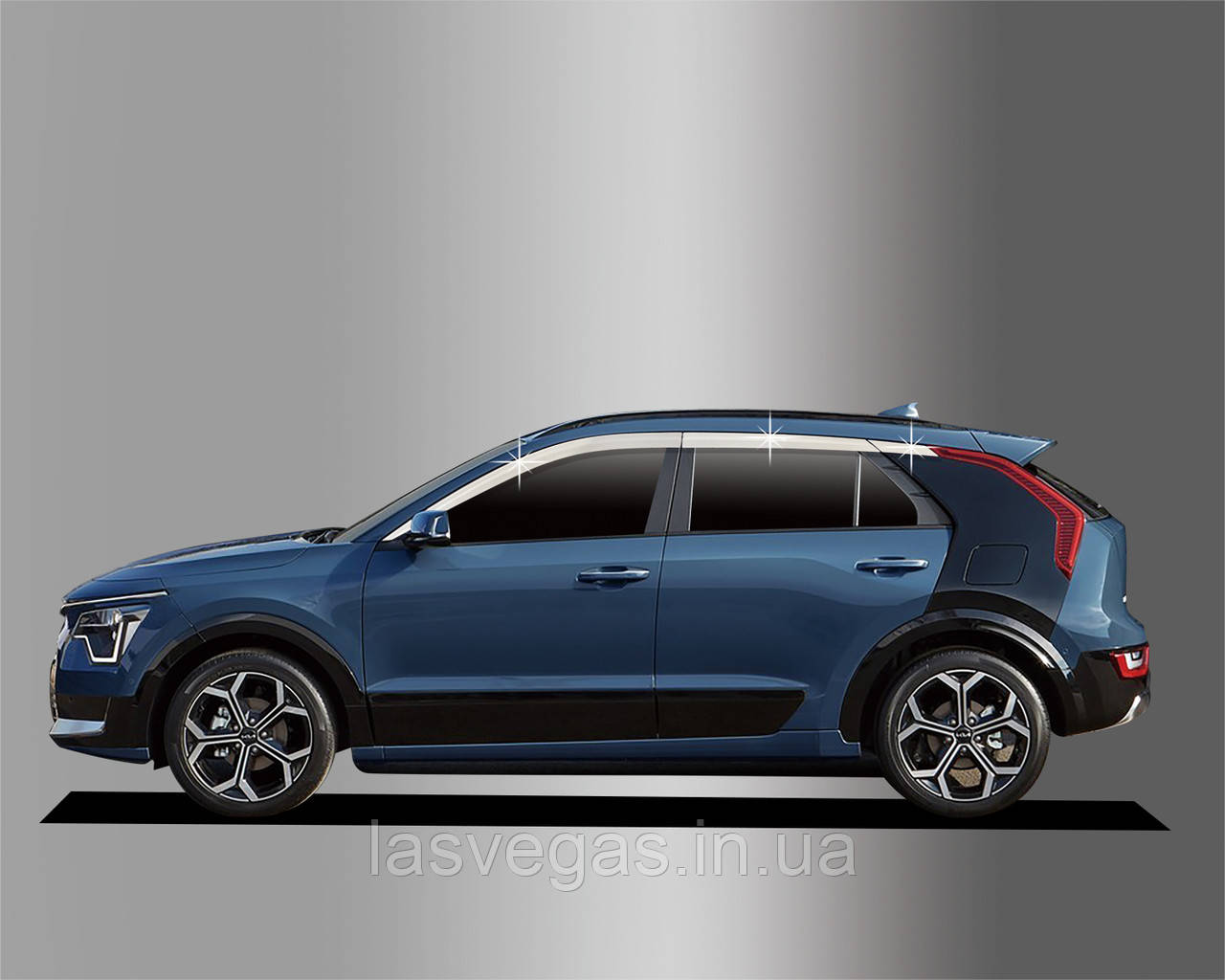 Дефлектори вікон хромовані (вітровики) KIA NIRO 2022- 6шт. (Autoclover/Корея), фото 1