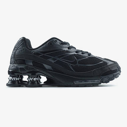 Чоловічі кросівки Nike Shox Ride 2 SP Supreme Black Найк Шокс 2 чорні шкіра текстиль повітряна камера демісезон, фото 1