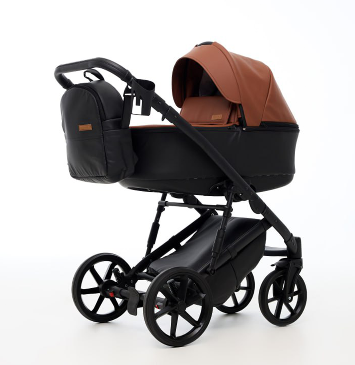 Коляска 2 в 1 Donatan Monako Up 2 коричнева шкіра, фото 1