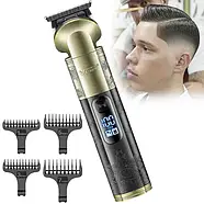 Акумуляторна машинка-триммер для стрижки з дисплеєм та 4 насадками VGR V-296, фото 4