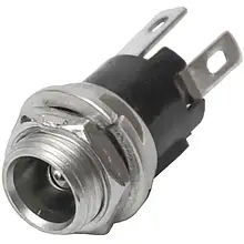 Гніздо живлення TCOM, 5.5/2.5мм, монтажне з гайкою, метал-пластик 1уп-50 шт.