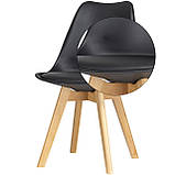 Комплект стільців на кухню Doros Бін (2 шт.) 49х43х84 см Чорний (DRS-011396), фото 8