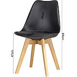 Комплект стільців на кухню Doros Бін (2 шт.) 49х43х84 см Чорний (DRS-011396), фото 9