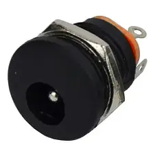 Гніздо живлення TCOM, 5.5/2.5 мм кругле монтажне, пластик із металевою гайкою уп. 25 шт.