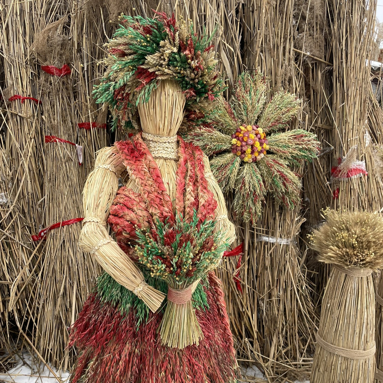 Солом'яна фігура "Масляна Панночка" ручна робота